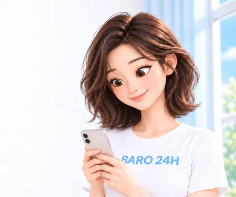 밝게 웃으며 상담을 안내하는 20대 여성 3D 인물